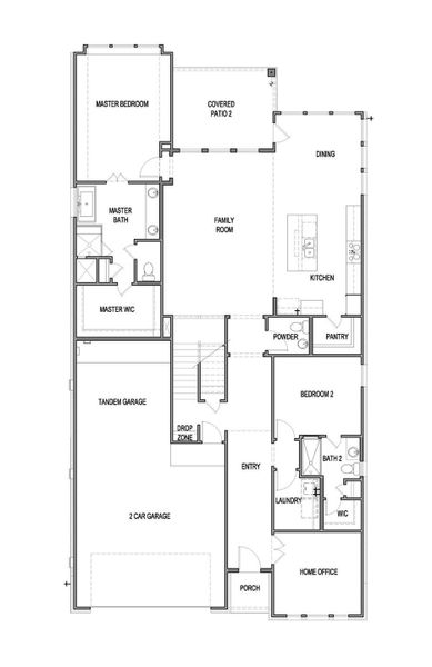 2D floor plan layout of this home in Blackhawk, Pflugerville, TX (Image 3).