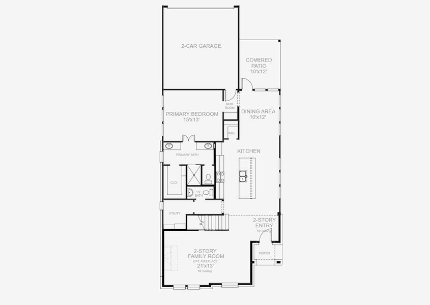 2D floor plan layout of this home in The Parks At Wilson Creek 40', Celina, TX (Image 3).