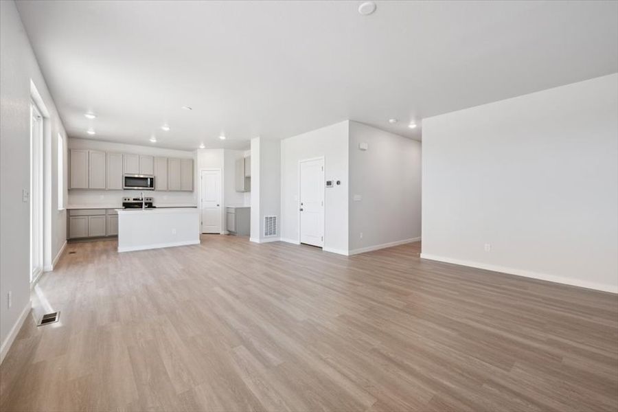 A large empty room. A large empty room.