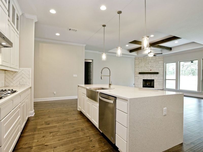 Representative furnished interior of a home built from the Madera II by Giddens Homes in Scofield Farms Estates, Georgetown (Image 236).