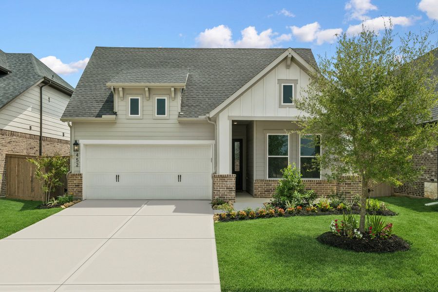 Representative exterior photo of a completed home built from the The Carolcrest by David Weekley Homes in Grange 45' Homesites, Katy, TX (Image 1). Representative exterior photo of a completed home built from the The Carolcrest by David Weekley Homes in Grange 45' Homesites, Katy, TX (Image 1).