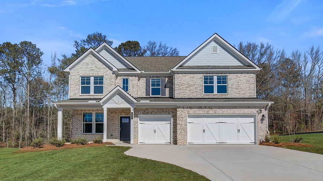 Representative exterior photo of a completed home built from the Isabella II by DRB Homes in Copperfield, Locust Grove, GA (Image 24).