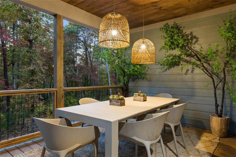 Exterior details and patio area of a home in , Ellijay (Image 3).