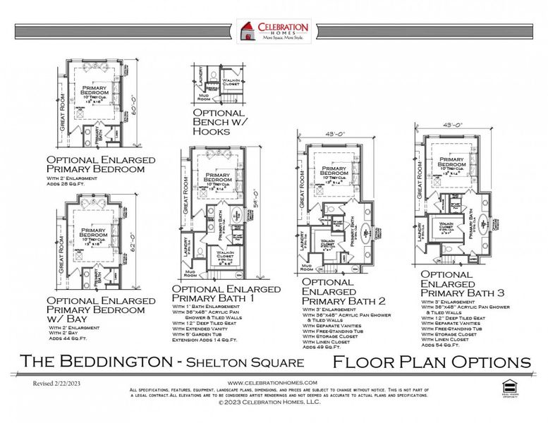 2D floor plan layout for the Beddington by Celebration Homes in Shelton Square, Murfreesboro, TN (Image 5).