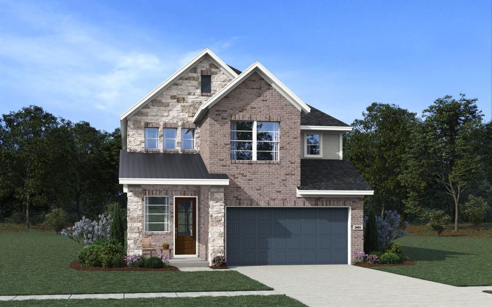 Representative exterior photo of a completed home built from the Dublin by Chesmar Homes in Confluence, Marion, TX (Image 3).