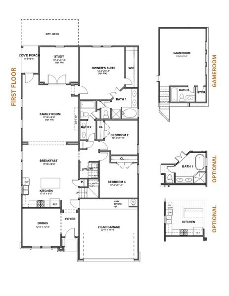 2D floor plan layout of this home in Levy Crossing, Killeen, TX (Image 3).