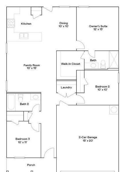 2D floor plan layout of this home in Synova, Crosby, TX (Image 3).
