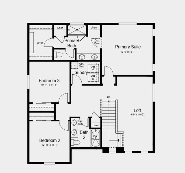 2D floor plan layout for the Eagle II by Taylor Morrison in The Town Collection at Independence, Elizabeth, CO (Image 4).