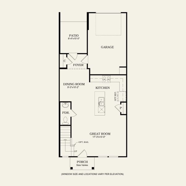 2D floor plan layout for the Graylyn by Pulte Homes in Parkside Towns, Charlotte, NC (Image 3).