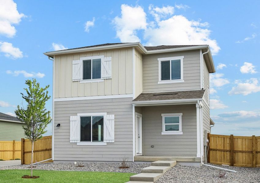 The Carnation is a beautiful two story home with siding. The Carnation is a beautiful two story home with siding.