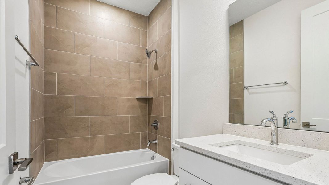 Longleaf Floor Plan Secondary Bathroom by DRB Homes in Trailside New Homes in Mount Dora Fl Longleaf Floor Plan Secondary Bathroom by DRB Homes in Trailside New Homes in Mount Dora Fl