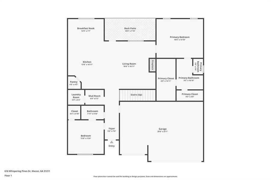 2D floor plan layout of this home in , Macon, GA (Image 7).