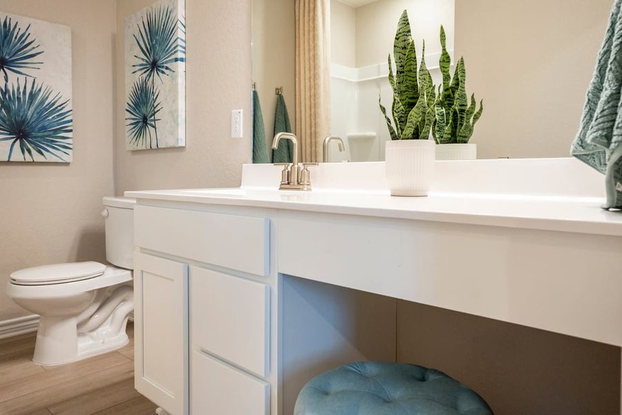 Optional extended vanity at bath 2