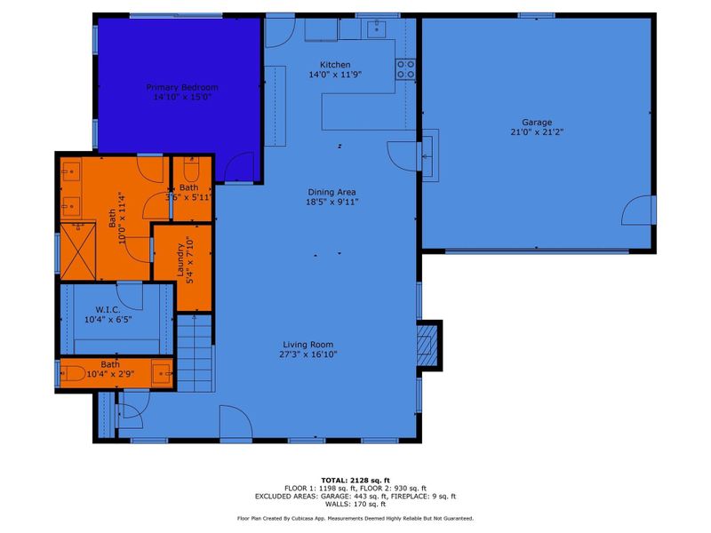 2D floor plan layout of this home in , Hendersonville, NC (Image 7).