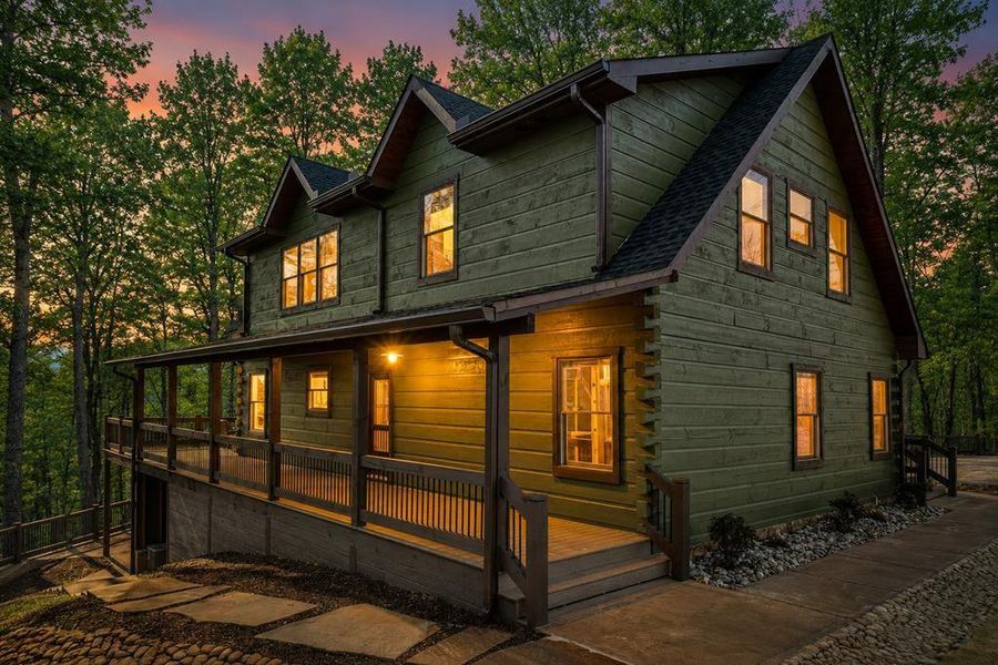Front exterior of a new home in , Ellijay, GA, highlighting curb appeal (Image 24).