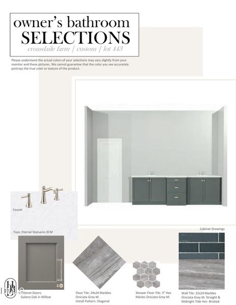 Owner's Bathroom Selections Owner's Bathroom Selections
