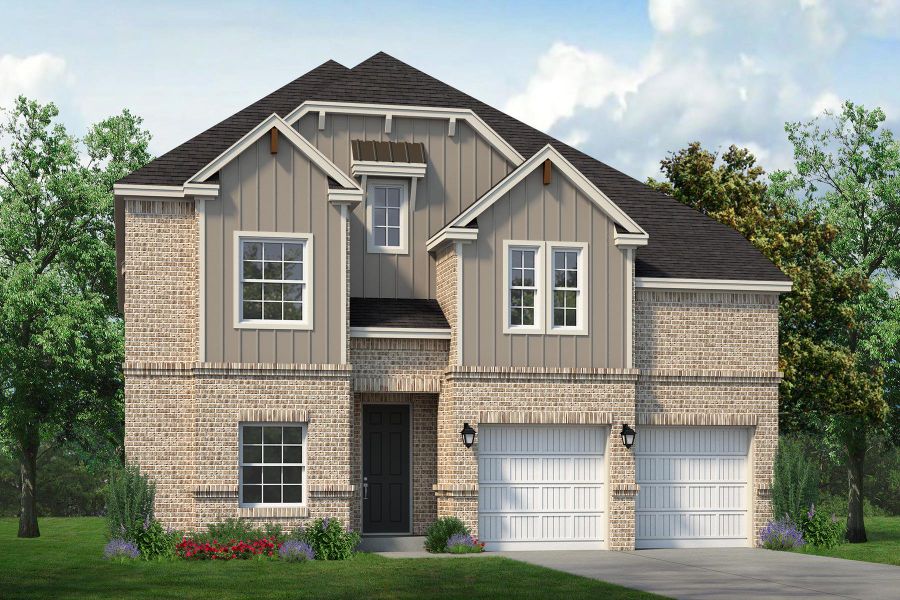 Representative exterior photo of a completed home built from the Monte Carlo by Sandlin Homes in Lakesong, Midlothian, TX (Image 19).