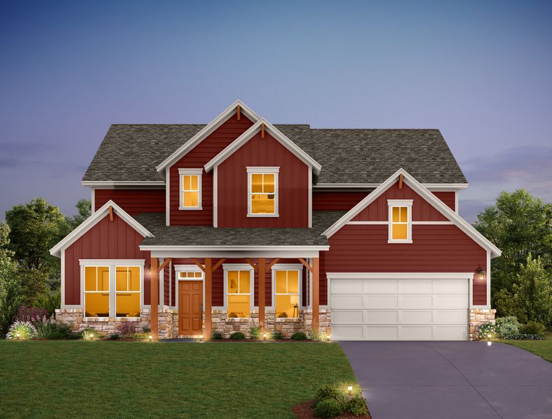 Representative exterior photo of a completed home built from the Hathaway by Ashton Woods in The Trails at Carmel 70s, Pflugerville, TX (Image 22). Representative exterior photo of a completed home built from the Hathaway by Ashton Woods in The Trails at Carmel 70s, Pflugerville, TX (Image 22).