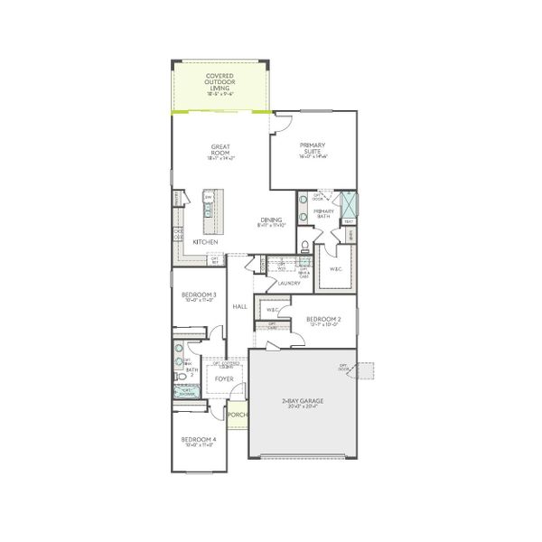 2D floor plan layout of this home in Terraza, San Tan Valley, AZ (Image 3).