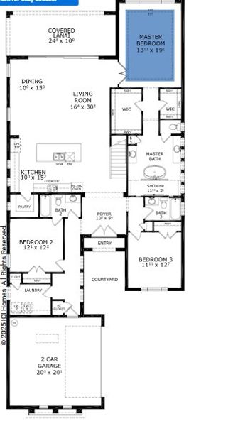 2D floor plan layout for the Avina II - Classic Series | 50' Wide Lots by ICI Homes in Veranda Bay, Flagler Beach, FL (Image 4). 2D floor plan layout for the Avina II - Classic Series | 50' Wide Lots by ICI Homes in Veranda Bay, Flagler Beach, FL (Image 4).