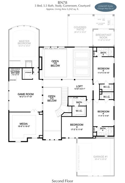 2D floor plan layout for the Carmichael by Landon Homes in Fields Reserve - 70's, Frisco, TX (Image 3).