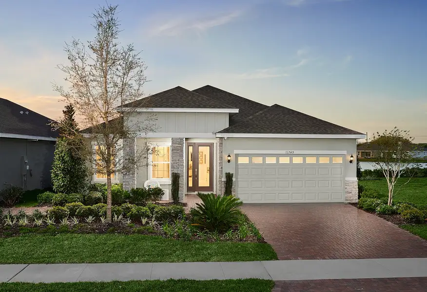 Representative exterior photo of a completed home built from the Margate II by Park Square Residential in Leela Reserve, Tavares, FL (Image 11). Representative exterior photo of a completed home built from the Margate II by Park Square Residential in Leela Reserve, Tavares, FL (Image 11).