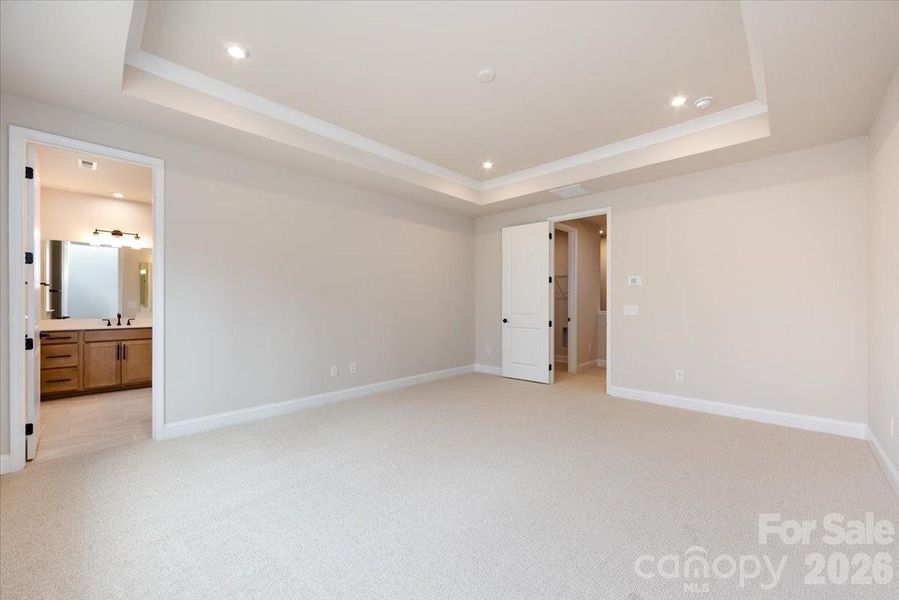 Primary en suite with tray ceilings