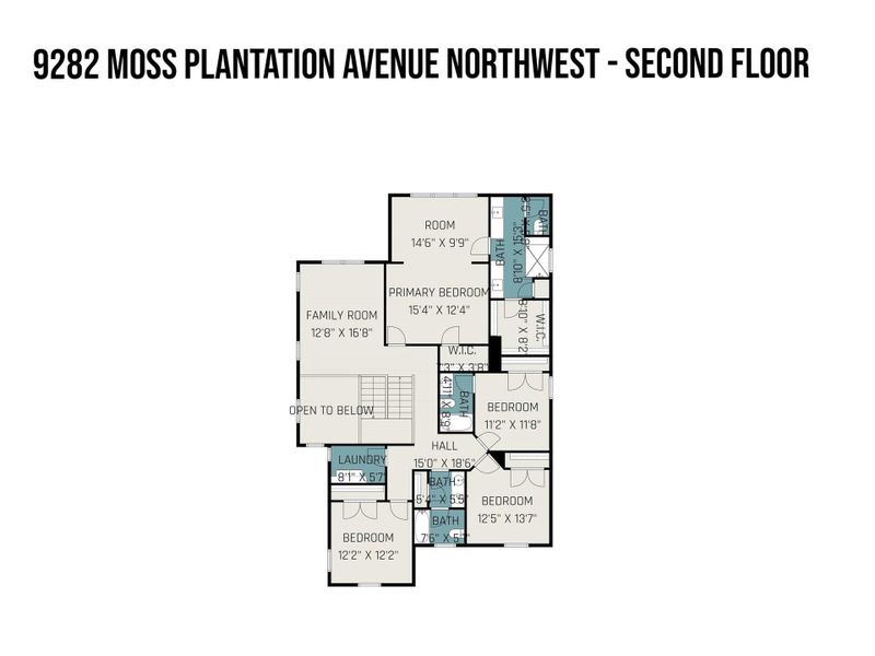 2D floor plan layout of this home in Cannon Run, Concord, NC (Image 5).