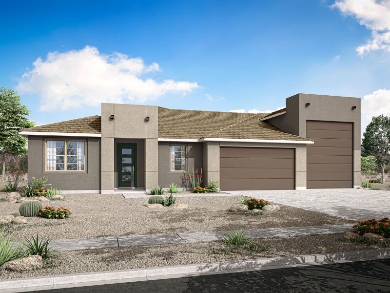 Representative exterior photo of a completed home built from the Violet by Mattamy Homes in White Tank Vistas, Waddell, AZ (Image 2). Representative exterior photo of a completed home built from the Violet by Mattamy Homes in White Tank Vistas, Waddell, AZ (Image 2).