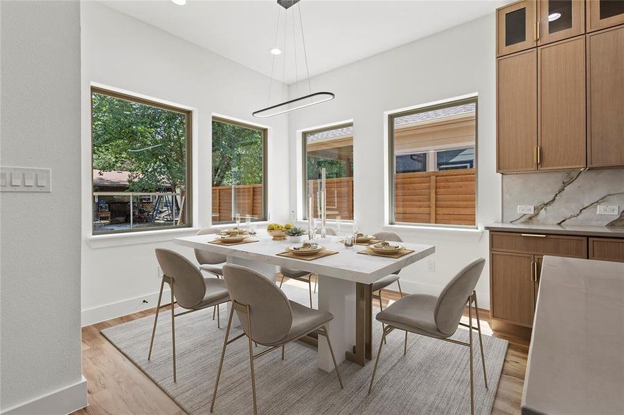 Dining room featuring light hardwood / wood-style flooring