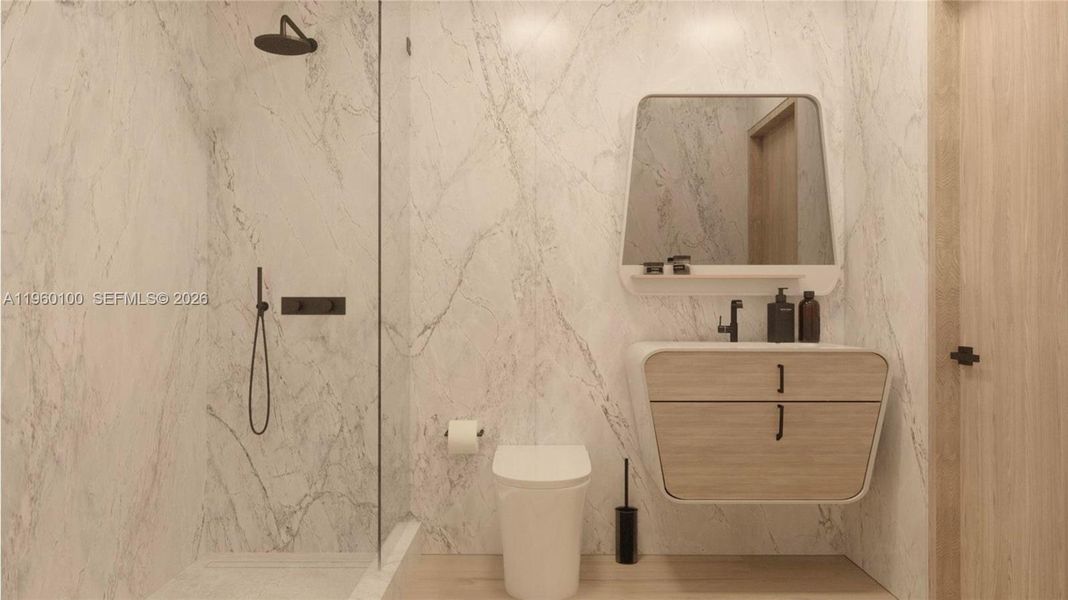 Furnished interior view inside a new home in , Miami Beach (Image 9).