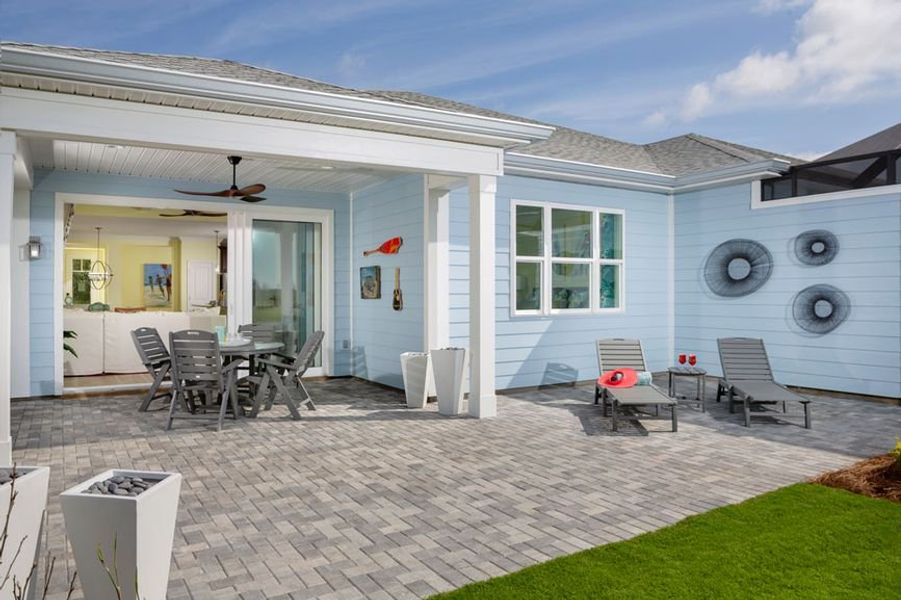 Representative exterior details of a home built from the Barbuda Bay by Minto Communities in Latitude Margaritaville Watersound, Panama City Beach (Image 2). Representative exterior details of a home built from the Barbuda Bay by Minto Communities in Latitude Margaritaville Watersound, Panama City Beach (Image 2).