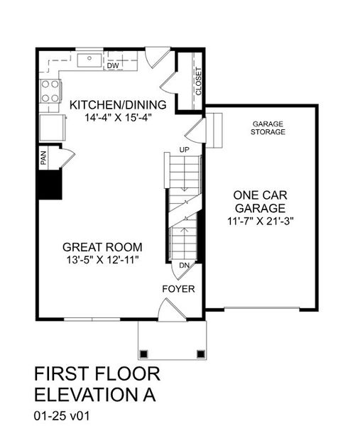 2D floor plan layout for the Dogwood by Ryan Homes in Ivy Grove, Woodruff, SC (Image 3).