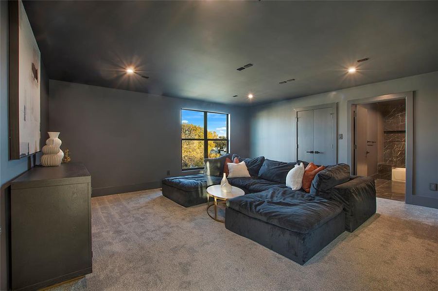 View of carpeted living room