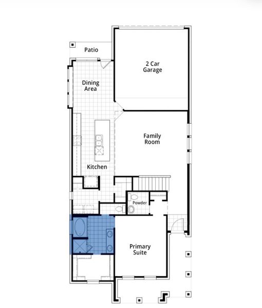 2D floor plan layout for the Kimberley by Highland Homes in Mantua Point, Van Alstyne, TX (Image 15).