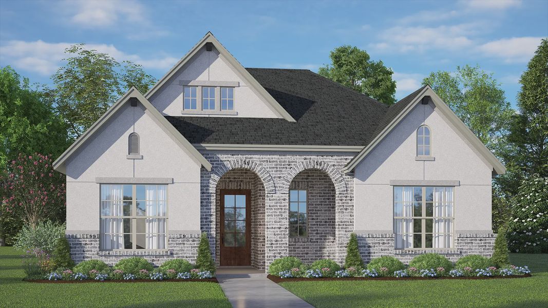 Representative exterior photo of a completed home built from the Mickelson by Chesmar Homes in Riceland 50's, Mont Belvieu, TX (Image 23). Representative exterior photo of a completed home built from the Mickelson by Chesmar Homes in Riceland 50's, Mont Belvieu, TX (Image 23).
