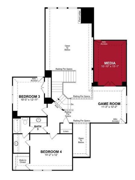 Beazer Homes Enclave at Legacy Hills Summerfield Floorplan.