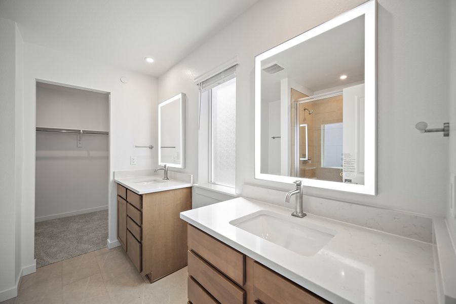 Furnished interior view inside a new home in Lyric at RidgeGate Townhomes, Lone Tree (Image 10).