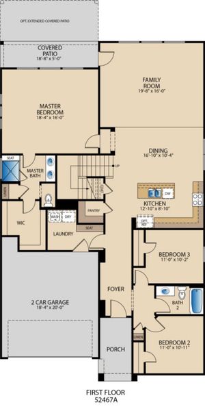 2D floor plan layout for the Savannah by Pacesetter Homes in Orchard Ridge, Liberty Hill, TX (Image 2). 2D floor plan layout for the Savannah by Pacesetter Homes in Orchard Ridge, Liberty Hill, TX (Image 2).