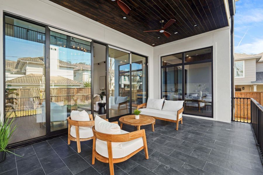 Exterior details and patio area of a home in , Bellaire (Image 26). Exterior details and patio area of a home in , Bellaire (Image 26).
