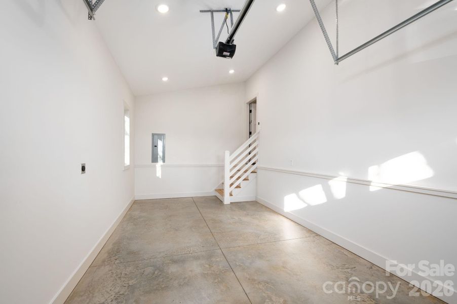 One-Car Attached Garage with Polished Concrete