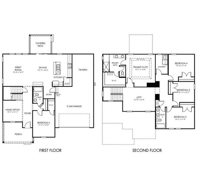 2D floor plan layout of this home in The Coves at Lakes of Cane Bay II, Summerville, SC (Image 3).