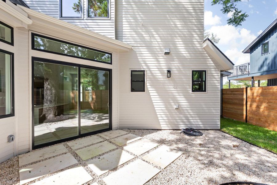 Exterior details and patio area of a home in , Austin (Image 23). Exterior details and patio area of a home in , Austin (Image 23).