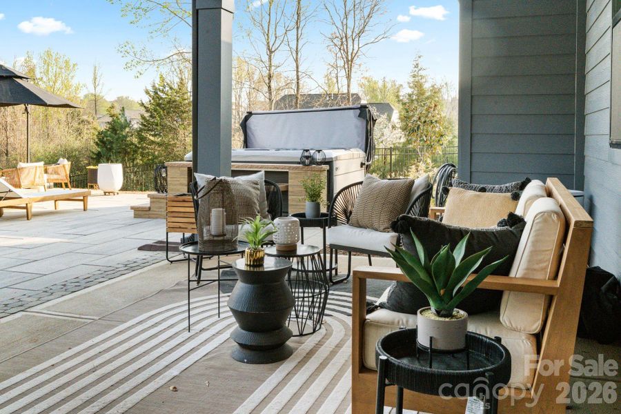 Exterior details and patio area of a home in Amara Chase, Huntersville (Image 31).