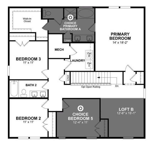 2D floor plan layout of this home in Watkins Grove, Raleigh, NC (Image 3).