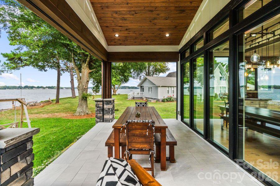 Dine alfresco in your covered patio with mechanical screens Dine alfresco in your covered patio with mechanical screens