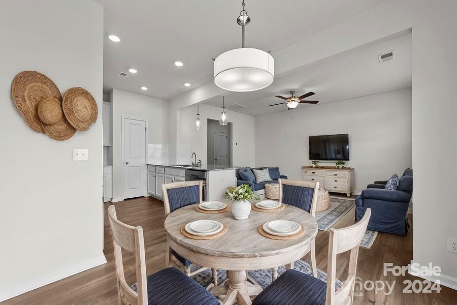 Virtually staged Dining area