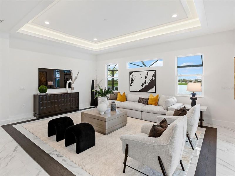 Furnished interior view inside a new home in Hampton Lakes, Sarasota (Image 35).