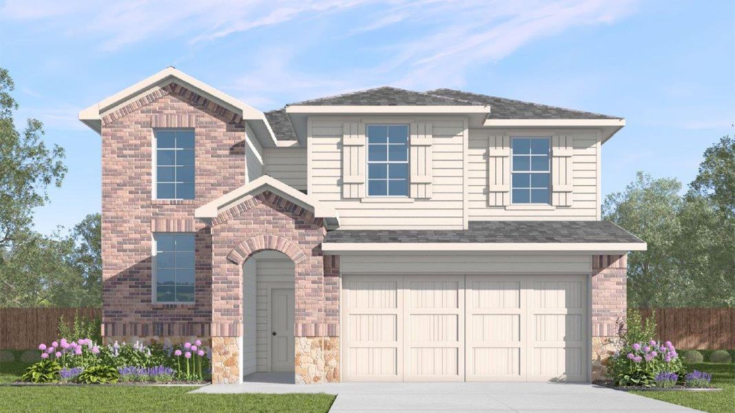 Representative exterior photo of a completed home built from the The Pierce by D.R. Horton in Abbey Glen, Lubbock, TX (Image 13).