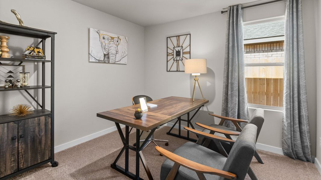 Representative furnished interior of a home built from the FARGO by D.R. Horton in Homestead at Parks Bell Ranch, Odessa (Image 23).